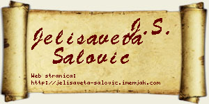 Jelisaveta Šalović vizit kartica